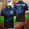 BlueJose Billiard Navy US Flag Pattern Personalized Name, Team Name Unisex Shirt