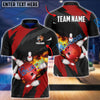 BlueJose Bowling And Pins Flaming Throw Customized Name 3D Shirt ( 6 Colors)