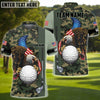 BlueJose Golf Premium Eagle US Camo Customized Name, Team Name 3D Shirts (4 Colors)
