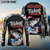 Bluejose Walleye Fishing Aggressive Red Splash Camo Pattern Sport Custom Name & Team Name 3D Shirts