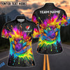BlueJose Bowling And Pins Rainbow Blast Customized Name, Team Name 3D Shirt