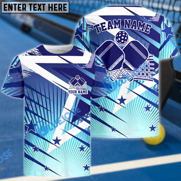 BlueJose Pickleball Star Sky Personalized Name, Team Name Unisex Shirt (4 Colors)