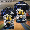 BlueJose Bowling And Pins Funny Beer & Bowling Pins Cartoon Design Customized Name, Team Name 3D Shirt (6 Colors)