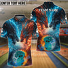 BlueJose Bowling Water Dragon & Fire Dragon Customized Name, Team Name 3D Shirt For Kids