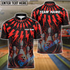 BlueJose Bowling And Pins Thunder Rain Flame Customized Name 3D Shirt ( 6 Colors)