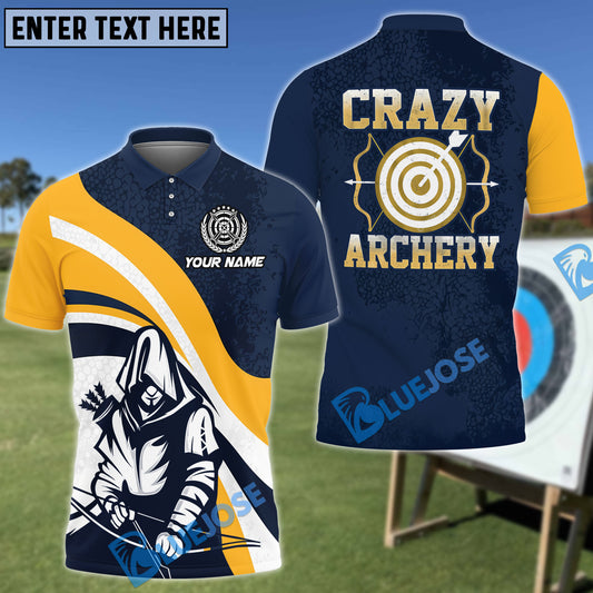 BlueJose Crazy Archery Target Customized Name 3D Shirt (4 Colors)