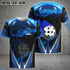BlueJose Pickleball Blue Fire Lightning Personalized Name, Team Name Unisex Shirt
