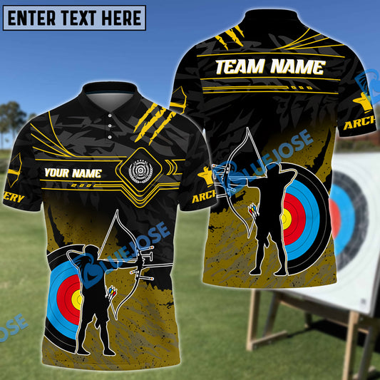 BlueJose Archery Target & Archery Man Customized Name 3D Shirt (4 Colors)