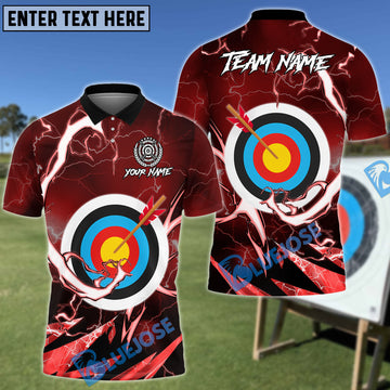 BlueJose Archery Target Thunder Lightning Customized Name 3D Shirt (4 Colors)