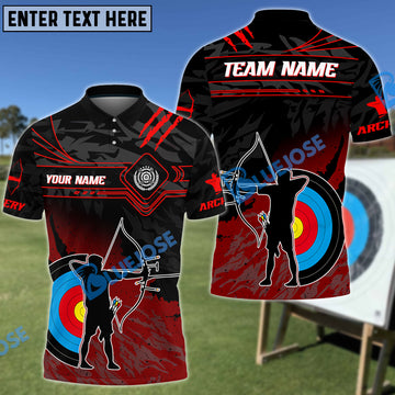 BlueJose Archery Target & Archery Man Customized Name 3D Shirt (4 Colors)