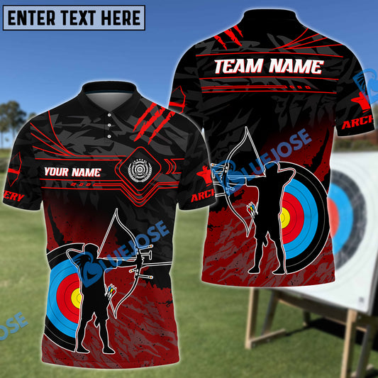 BlueJose Archery Target & Archery Man Customized Name 3D Shirt (4 Colors)