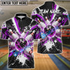 BlueJose Bowling & Pins Electric Strike Explosion Customized Name, Team Name 3D Shirt (4 Colors)