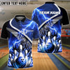 BlueJose Bowling And Pins Thunder Breaker Personalized Name Team Name 3d Shirt (4 Colors)