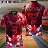 BlueJose Bowling And Pins Angry Gorilla Lightning Customized Name, Team Name 3D Shirt (4 Colors)