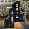 BlueJose Bowling And Pins Skull Army Flag Custom Multicolor Customized Name 3D Shirt (4 Colors)