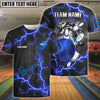 BlueJose Bowling And Pins The Power Of The God Of Thunder Customized Name 3D Shirt (4 Colors)