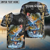 Bluejose Walleye Fishing Dark Water Art Style Custom Name & Team Name 3D Shirts