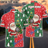 BlueJose Darts Merry Christmas Santa Multicolor Option Customized Name Shirt (3 Colors)