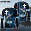 Bluejose Marlin Fishing Blue Cross Pattern Custom Name & Team Name 3D Shirts