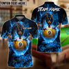 BlueJose Billiards Mystic Dragon Fire Ball 9 Customized Name, Team Name 3D Shirt (6 Colors)