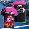 BlueJose Pickleball Just A Girl With A Paddle And A Mission Customized Name & Team Name 3D Shirts