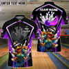 BlueJose Bowling & Pins Hip Hop Duck Strike Customized Name, Team Name 3D Shirt (4 Colors)