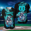 BlueJose Baseball Grim Reaper Pattern Multicolor Customized Name, Team Name 3D Baseball Jersey (4 Colors)