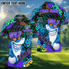 BlueJose Golf Funny Shark Graffiti Customized Name, Team Name 3D Shirts (4 Colors)