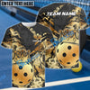 BlueJose Pickleball King Crown Golden Pattern Personalized Name, Team Name Unisex Shirt (4 Colors)