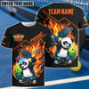BlueJose Pickleball Flaming Panda Customized Name & Team Name 3D Shirts