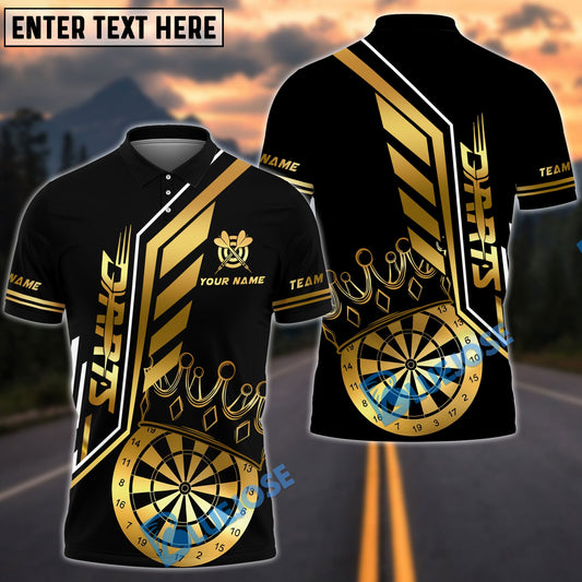 BlueJose Darts King's Crown Design Customized Name, Team Name 3D Shirt (4 Colors)