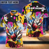 BlueJoses Bowling Graffiti Yellow Customized Name, Team Name 3D Shirt