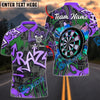 BlueJose Darts Colorful Graffiti Multicolor Options Personalized Name Shirt (4 Colors)