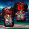 BlueJose Baseball Grim Reaper Pattern Multicolor Customized Name, Team Name 3D Baseball Jersey (4 Colors)