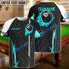BlueJose Billiards Ball 8 Fire Cue Personalized Name, Team Name Unisex Shirt (4 Colors)
