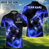 BlueJose Flaming Lion Golf Polo Shirt, Customized Name & Team Name 3D Shirts (4 Colors)