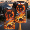 BlueJose Bowling And Pins Fire Wolf Multicolor Options Personalized Name, Team Name 3D Shirt (4 Colors)