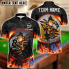 BlueJose Billiards Ball 8 And 9 Fire Skull Crack Personalized Name, Team Name Unisex Shirt (6 Colors)