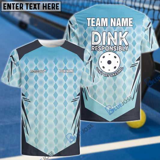 BlueJose Personalized Name, Team Name Blue Hive Pattern Pickleball 3D Shirt
