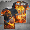BlueJose Flame Roar Lion Disc Golf Polo Personalized Name, Team Name 3D Shirt (4 Colors)