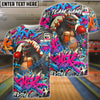 BlueJose Bowling And Pins Godzilla Graffiti Beer Customized Name, Team Name 3D Shirt (4 Colors)