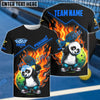BlueJose Pickleball Flaming Panda Customized Name & Team Name 3D Shirts