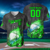 BlueJose Fireball Baseball Pattern Multicolor Option Customized Name, Team Name 3D Baseball Jersey (4 Colors)