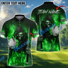 BlueJose Skull Reaper Golf Ball Fire Customized Name, Team Name 3D Shirts (4 Colors)