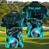 BlueJose Alligator Golf Flame Customized Name, Team Name 3D Shirts (4 Colors)