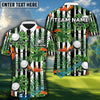 BlueJose Tropical Palm Leaf Golf Customized Name, Team Name 3D Shirts