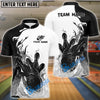BlueJose Bowling And Pins Basic Fire Flame Customized Name 3D Shirt (4 Colors)