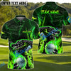BlueJose Alligator Golf Flame Customized Name, Team Name 3D Shirts (4 Colors)