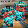 BlueJose Bowling And Pins Graffiti Break Flame Strike Customized Name, Team Name 3D Shirt (4 Colors)