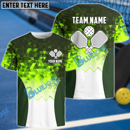 BlueJose Pickleball Diamond Pattern Personalized Name, Team Name Unisex Shirt (4 Colors)